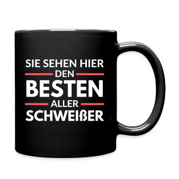 Sie sehen hier den Besten aller Schweißer - Tasse einfarbig - Schwarz - Rechts