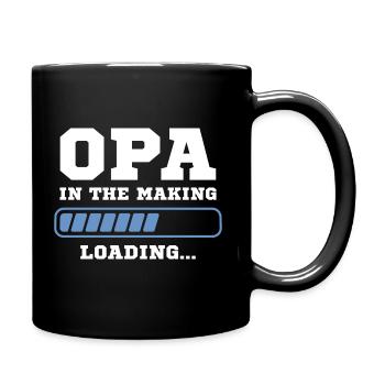 Werdender Opa Schwangerschaft verkünden - Tasse einfarbig - Schwarz - Rechts
