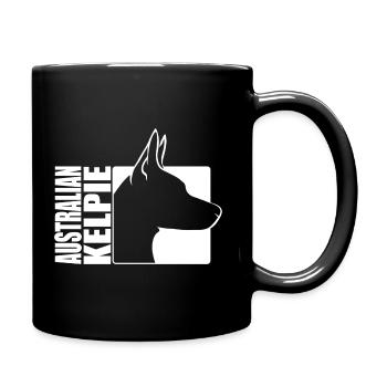Australian Kelpie Profile Dog Dogs Wilsigns - Full Colour Mug - black - Right