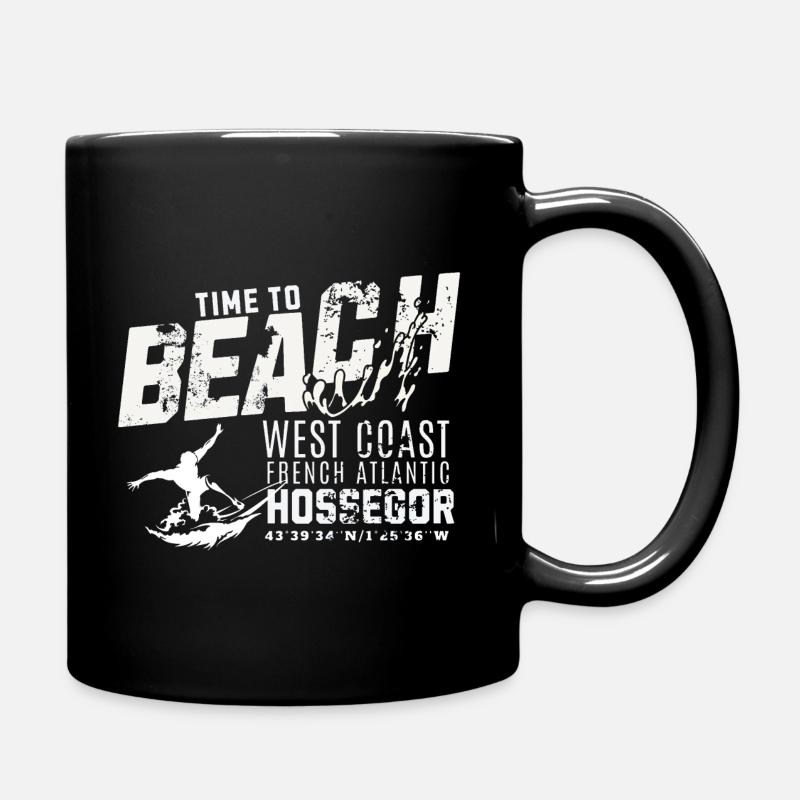 Hossegor Time to beach and surf - Mug uni - noir
