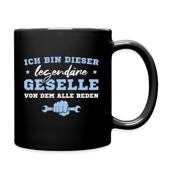 Kfz Mechaniker Gesellenprüfung Fortbildung Geselle - Tasse einfarbig - Schwarz - Rechts