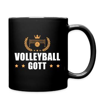 Volleyball Gott Sport Humor Volleyballer - Tasse einfarbig - Schwarz - Rechts