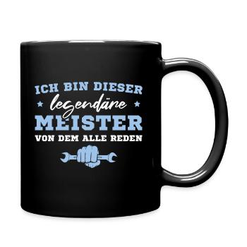 Kfz Mechaniker Meisterprüfung Fortbildung Meister - Tasse einfarbig - Schwarz - Rechts