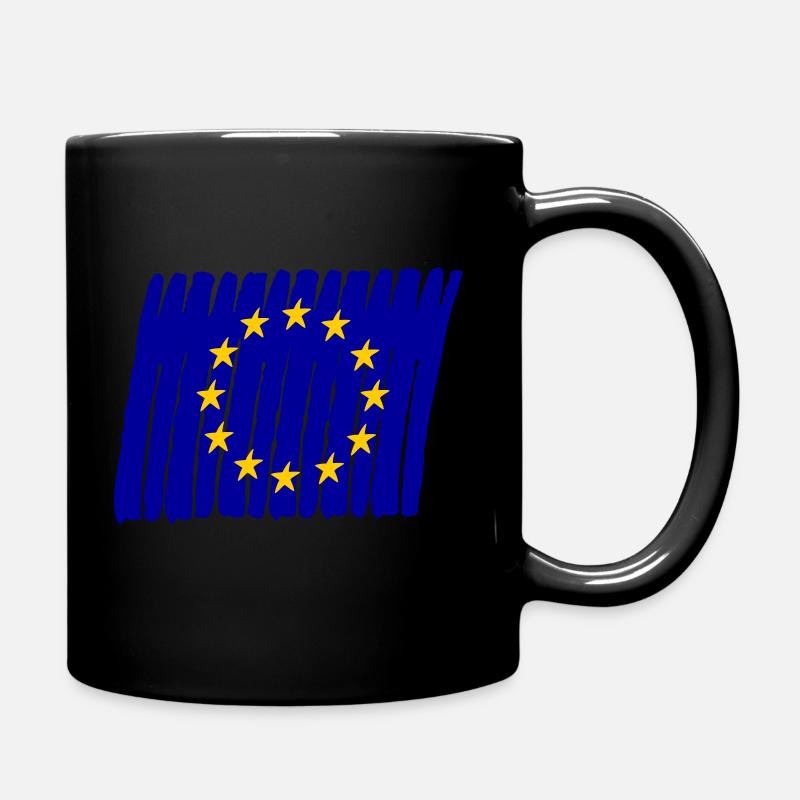 EU Flag Flag Europe Euro Union painted painted - Full Colour Mug - black