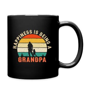 Le bonheur, c’est d’être grand-père - Mug uni - noir - Droite