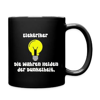 cooler Elektrikerspruch - Tasse einfarbig - Schwarz - Rechts