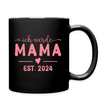Schwanger Ich werde Mama 2024 Werdende Mutter - Tasse einfarbig - Schwarz - Rechts