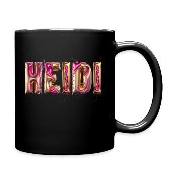 HEIDI Name Frauenname - Tasse einfarbig - Schwarz - Rechts