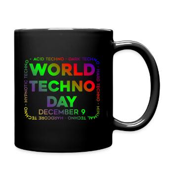 Techno Day I Love Hard Dark Acid Techno - Full Colour Mug - black - Right