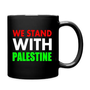 We stand with palestine - Full Colour Mug - black - Right