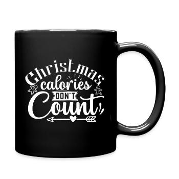 Christmas Calories don't count Weihnachten - Full Colour Mug - black - Right