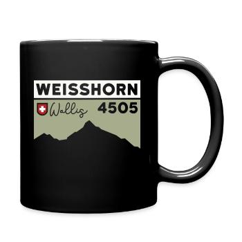 Weisshorn Wallis Hochtour Bergführer Besteigung - Tasse einfarbig - Schwarz - Rechts