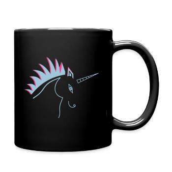Einhorn - Tasse einfarbig - Schwarz - Rechts