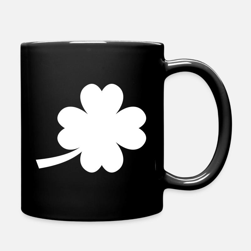 vierblättriges Kleeblatt - Tasse einfarbig - Schwarz