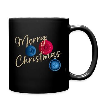 Frohe Weihnachten! - Tasse einfarbig - Schwarz - Rechts