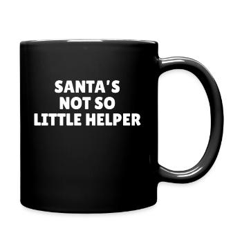 Santa's not so little helper funny Christmas - Full Colour Mug - black - Right