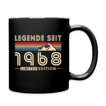 Geboren 1968 Jahrgang Berge Vintage Geburtstag - Tasse einfarbig - Schwarz - Rechts