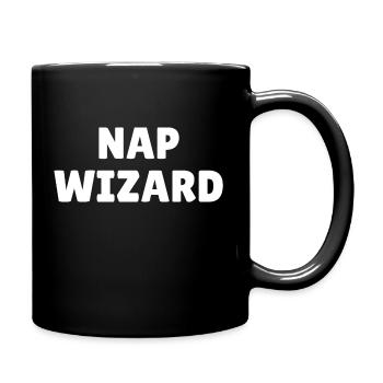 Nap wizard, funny nap loving slogan - Full Colour Mug - black - Right