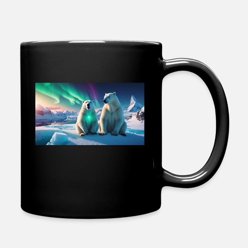 Eisbären am Nordpol - Tasse einfarbig - Schwarz