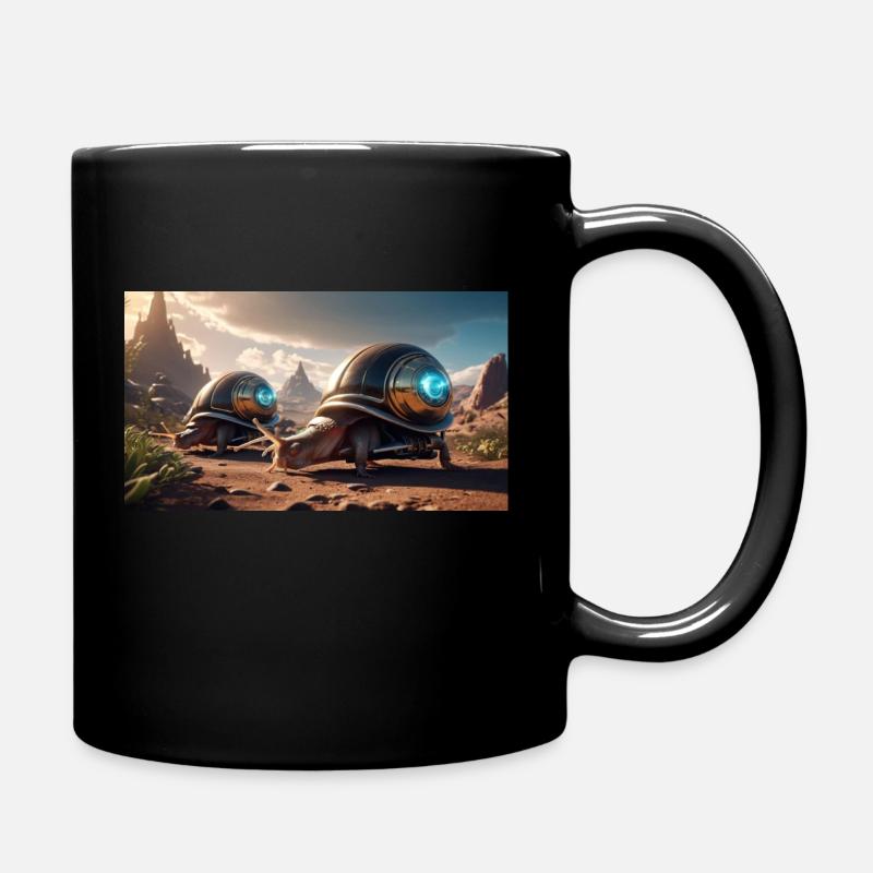 Two racing snails - Full Colour Mug - black