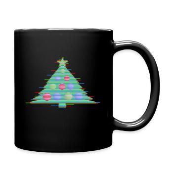 Weihnachtsbaum optische Illusion - Tasse einfarbig - Schwarz - Rechts