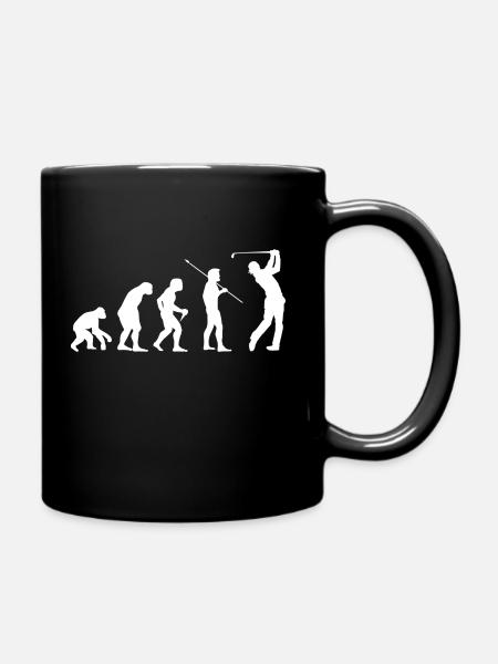 Evolution Golfer Golf - Full Colour Mug - black