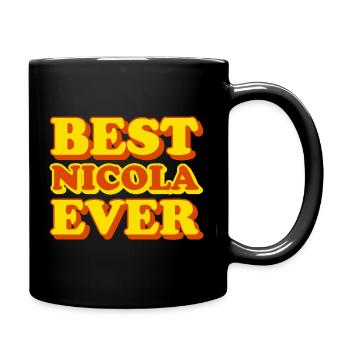 Nicola Vorname Lustiges Geschenk - Tasse einfarbig - Schwarz - Rechts