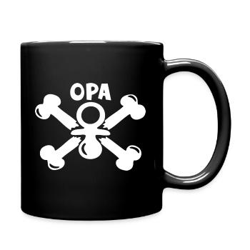 Opa Geburt Pirat Enkel Großvater - Tasse einfarbig - Schwarz - Rechts