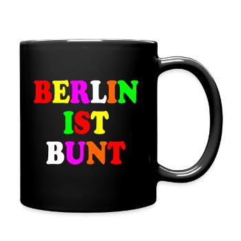 Berlin ist bunt - Tasse einfarbig - Schwarz - Rechts