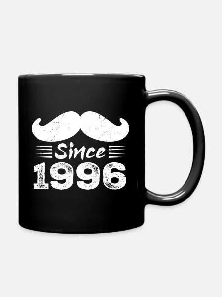 Geschenk zum 28. Geburtstag - Vintage 1996 Schnurrbart - Tasse einfarbig - Schwarz
