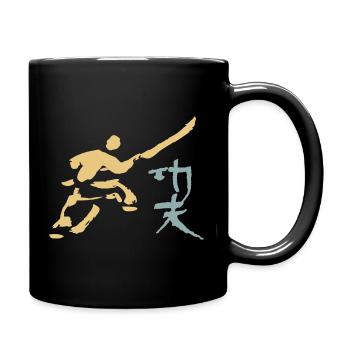 Kungfu - Moine Shaolin avec hallebarde - Mug uni - noir - Droite