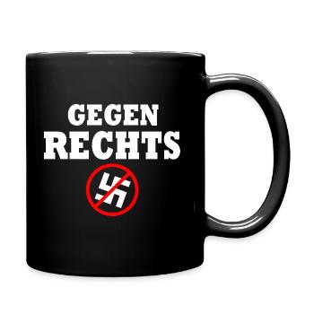 Gegen rechts - Tasse einfarbig - Schwarz - Rechts