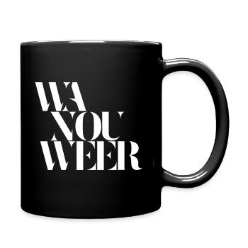 WAS NUN WIEDER - WA NOU WEER im Brabanter Dialekt - Tasse einfarbig - Schwarz - Rechts