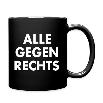 Alle gegen rechts - Tasse einfarbig - Schwarz - Rechts