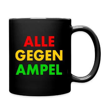 Alle gegen ampel - Tasse einfarbig - Schwarz - Rechts