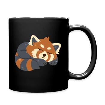 Red Panda Sleeps - Full Colour Mug - black - Right