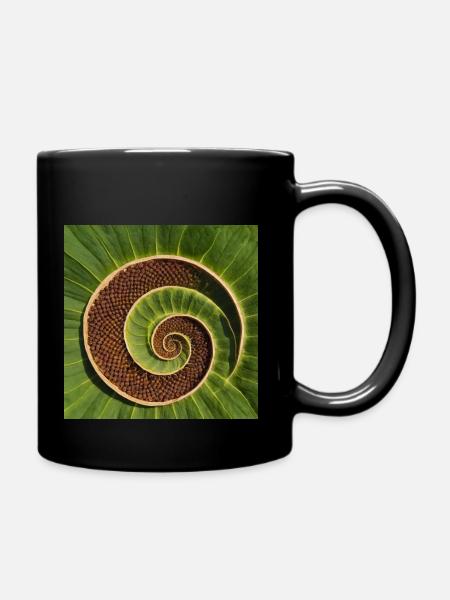 Fibonaccii pattern in nature. Beautiful design. - Full Colour Mug - black