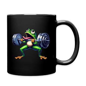 Frog Toad Workout Dumbbell Workout Funny - Full Colour Mug - black - Right