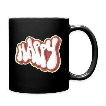Happy - Full Colour Mug - black - Right