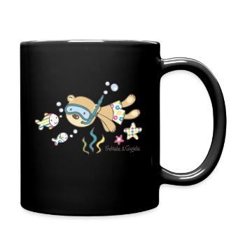Schnorchelbärchen - Tasse einfarbig - Schwarz - Rechts