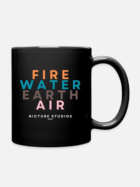 Nicture Studios Four Elements - Full Colour Mug - black