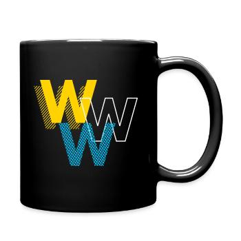 W Lettering Design Geschenke - Tasse einfarbig - Schwarz - Rechts