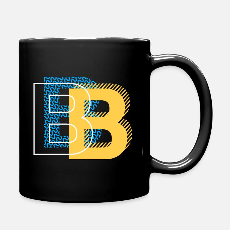 Anfangsbuchstabe B b - Tasse einfarbig - Schwarz