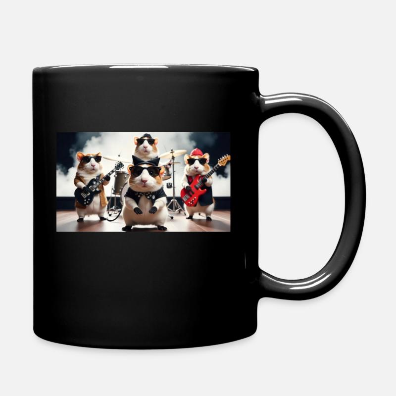 De mignons cochons d’Inde en groupe de rock - Mug uni - noir