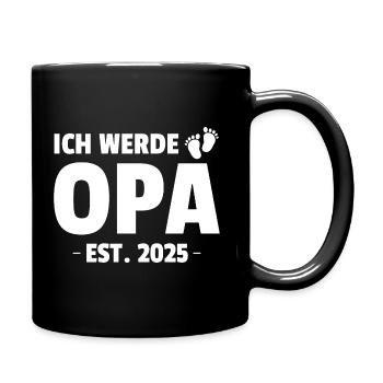 Ich Werde Opa Est. 2025 - Tasse einfarbig - Schwarz - Rechts