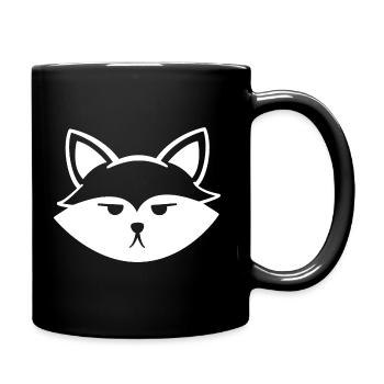 Grimmiger niedlicher Fuchs - Tasse einfarbig - Schwarz - Rechts
