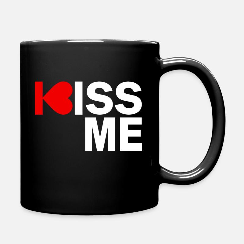 Kiss me - Full Colour Mug - black