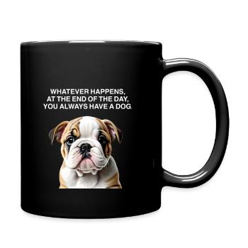 Funny Bulldog Quotes - Tasse einfarbig - Schwarz - Rechts