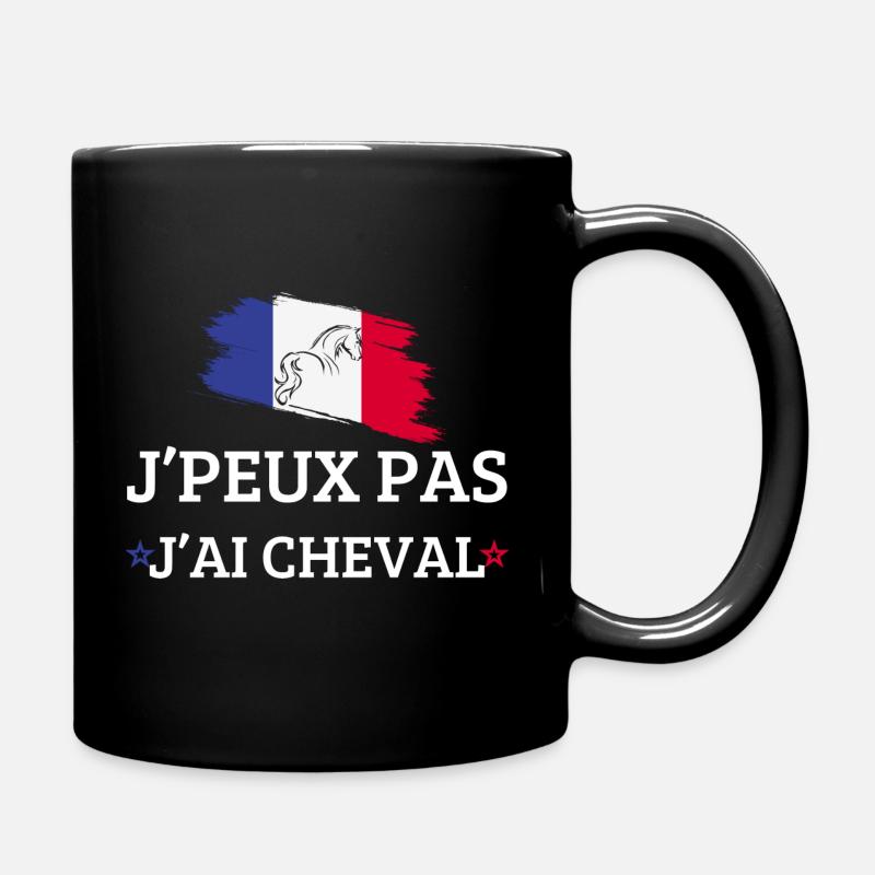 je peux j'ai cheval - Mug uni - noir