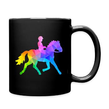 Ponyreiten Junge - Tasse einfarbig - Schwarz - Rechts